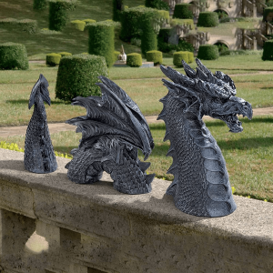 3 piece dragon garden statue | Armored Drake™
