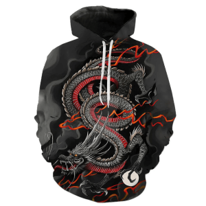 Black dragon hoodie | Armored Drake
