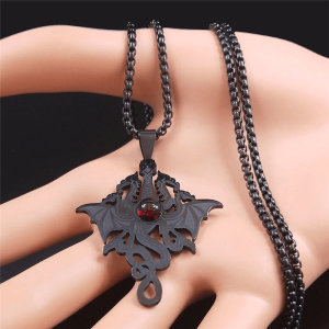 dragon necklace black | Armored Drake