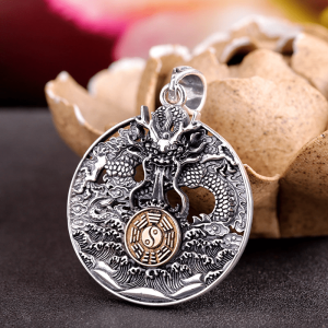 Silver dragon pendant | Armored Drake