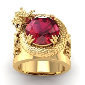 Dragon ring gold with diamon | Armored Drake