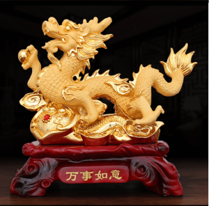 gold chinese dragon statue | Armored Drake™