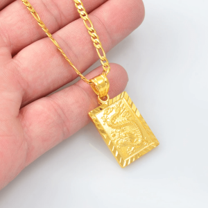 dragon pendant necklace gold | Armored Drake