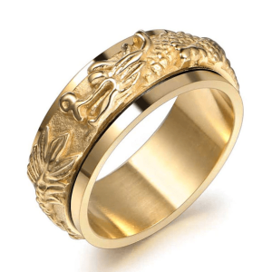 Gold Japanese dragon ring | Armored Drake