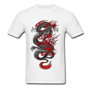Japanese dragon shirt white | Armored Drake