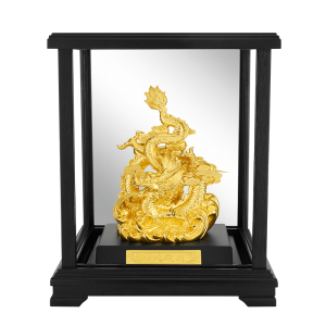 Metal dragon sculpture gold | Armored Drake™