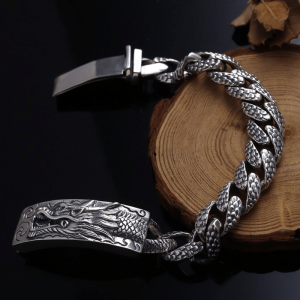 Silver dragon bracelet for women | Armored Drake