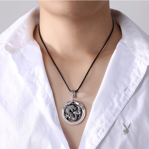 dragon necklace silver sterling | Armored Drake