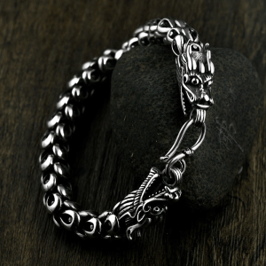 silver dragon bracelet thai | Armored Drake