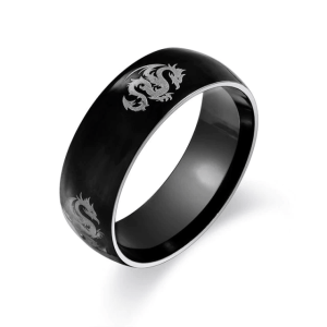 Black tungsten dragon ring | Armored Drake